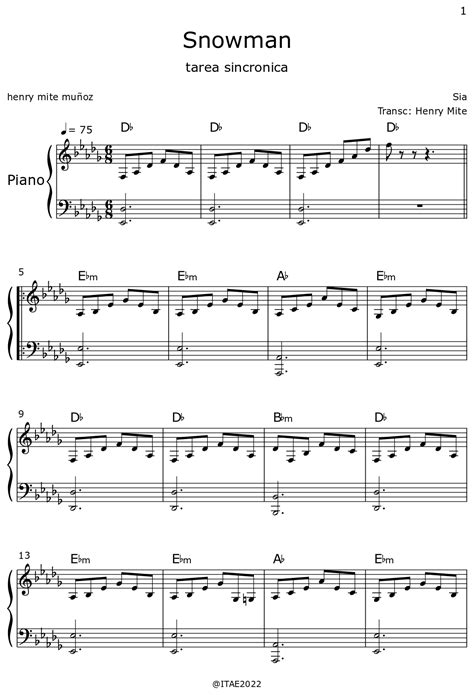 Snowman - Sheet music for Piano