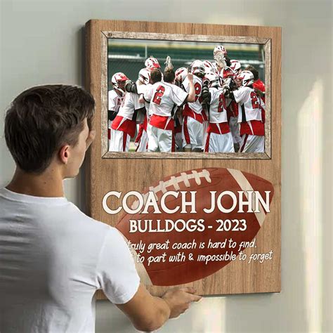 Personalized Coaches Gift Football With Photo Canvas, Assistant ...