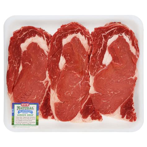 H E B Natural Beef Ribeye Steak Boneless Value Pack USDA Choice 3 4