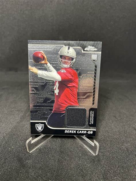 Topps Chrome Derek Carr Rr Dc Jersey Patch Rookie Card Rc Ebay