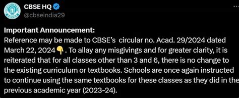 CBSE Curriculum 2024 24 Revised ONLY For Class 3 And 6 Board Releases