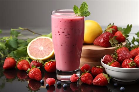 Premium Photo Strawberry Banana Bliss Homemade Fruit Juice