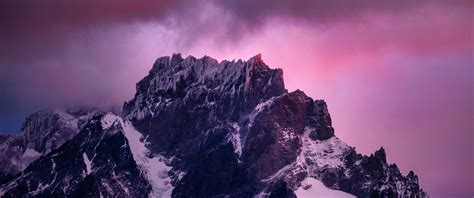 Mountain Wallpaper 4K, Pink sky, Twilight, Chile, 5K, 8K