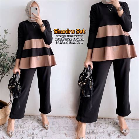 Jual Shanira Set One Set Wanita Manggo Knit Premium Setelan Wanita