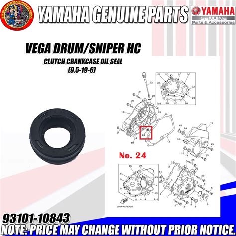 Vega Drum Sniper Hc Clutch Crankcase Oil Seal Ygp Genuine