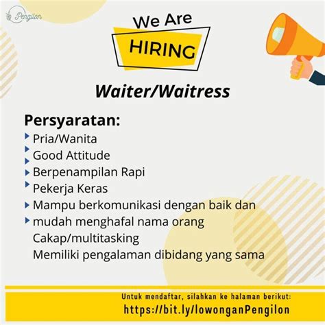 Lowongan Kerja Accountant Waiter Waitress Cashier Cook Helper Di