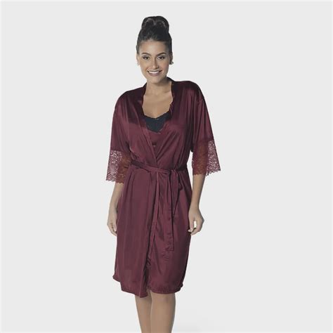 Robe Renda Vinho Demillus Jersey Submarino