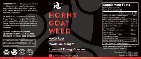 Horny Goat Weed Mg Max Strength With Maca Root Ginseng Tongkat