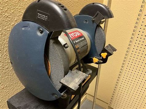 Ryobi 8" bench grinder on stand - Legacy Auction Company