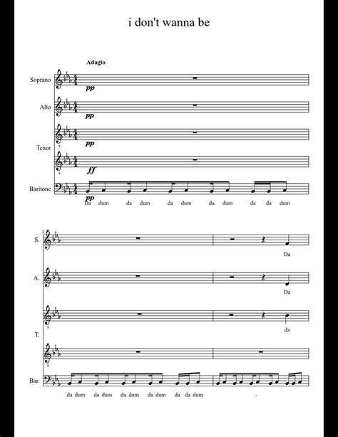 I Dont Wanna Be Sheet Music Download Free In Pdf Or Midi