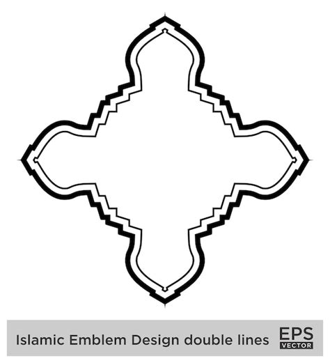 Premium Vector Islamic Amblem Design Double Lines Black Stroke