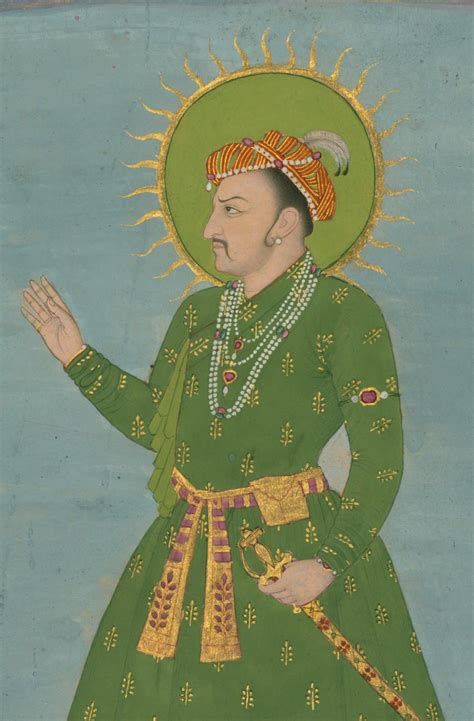 single leaf   portrait   emperor jahangir  century ahad