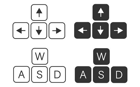 Flecha De N De Teclado E Icono De Marcaci N Wasd Dise Ado Para