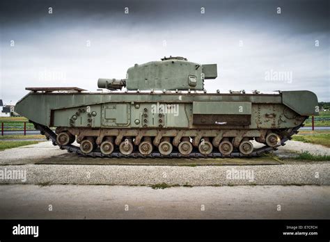 Mark Iv Churchill Avre Tank In Lion Sur Mer Normandy Stock Photo Alamy