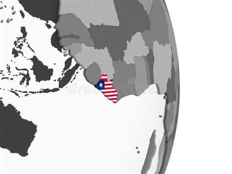 Liberia Con La Bandera En El Globo Stock de ilustración Ilustración