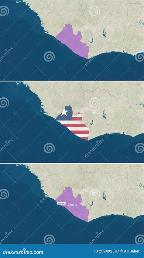 El Mapa De Liberia Con Texto Sin Y Con Bandera Stock De Ilustraci N