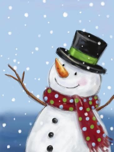 Snowman 2 Giclee Print MAKIKO Art Christmas Paintings On