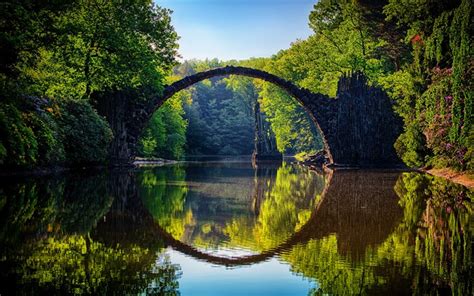 Download wallpapers Devils Bridge, 4k, german landmarks, beautiful nature, summer, Gablenz ...