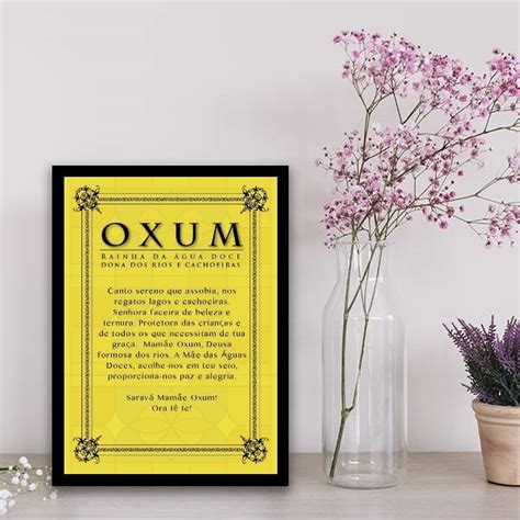 Quadro Decorativo Oração Oxum Quadros Online