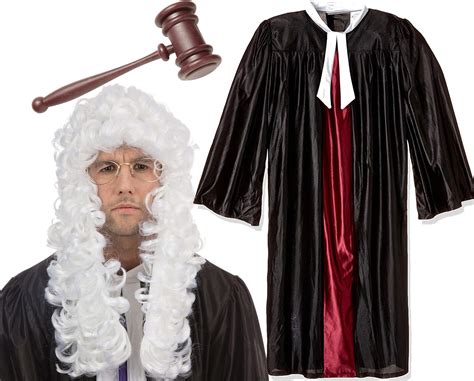 Mega_JumbleSale® High Court Judge Mens Fancy Dress Costume ~ Judge Robe / Gown + Judge Wig ...