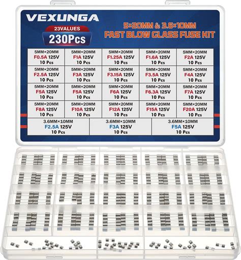 Witonics A V Slow Blow Glass Fuses X Mm Pack Of Cartridge