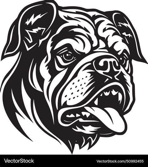 Bulldog - black and white Royalty Free Vector Image