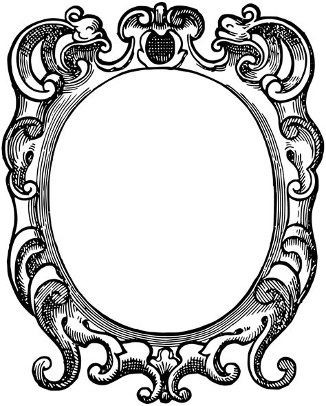 Onlinelabels Clip Art Ornate Frame 22