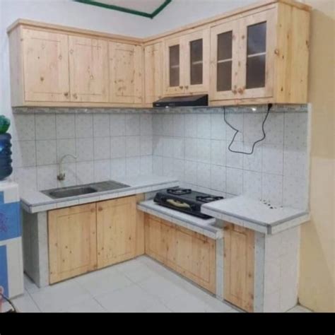 Jual Kitchen Set Lemari Dapur Kira Permeter Kayu Jati Belanda Minimalis