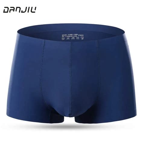 Danjiu Ice Silk Boxer Shorts Sexy Men Breathable Underwear Slip Homme 4xl Plus Size Cuecas