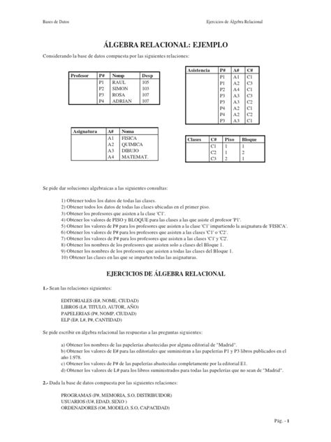 Ejercicios Propuestos Algebra Relacional Pdf