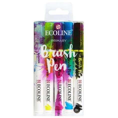 Royal Talens Ecoline Brush Pen Primarios Set De 5 Colores