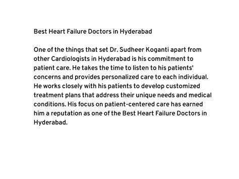 Ppt Best Heart Failure Doctors In Hyderabad Dr Sudheer Koganti