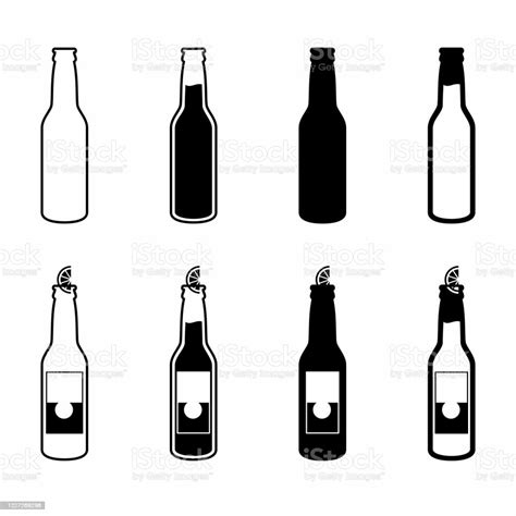 Beer Bottle Vector Illustration Set On White Stock Illustration