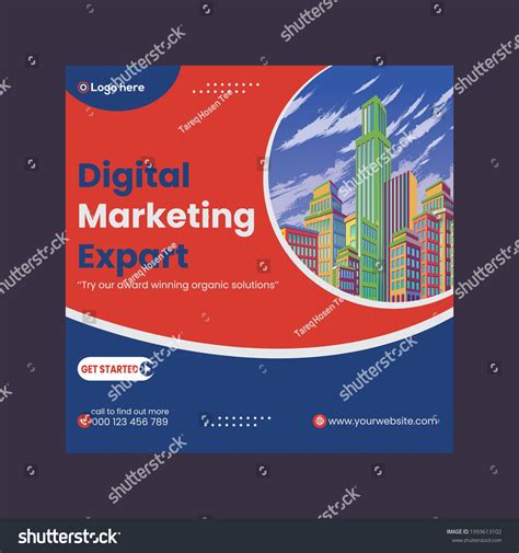Digital Marketing Expert Social Media Post Stock Vector (Royalty Free