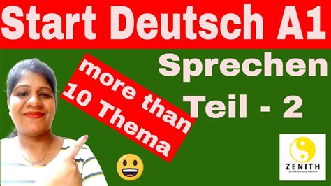 Start Deutsch A Sprechen Teil Telc Deutsch A German Speaking