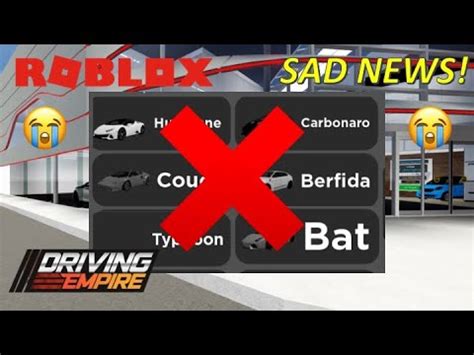 SAD NEWS LAMBORGHINIS ARE REMOVED Roblox Driving Empire