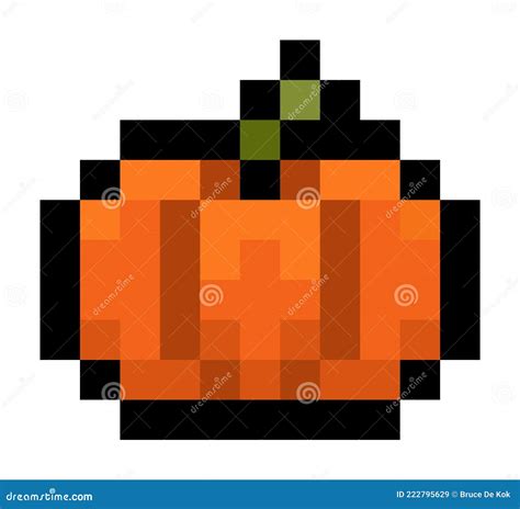 Pixel Art Pumpkin Icon 32X32 Vector Illustration CartoonDealer