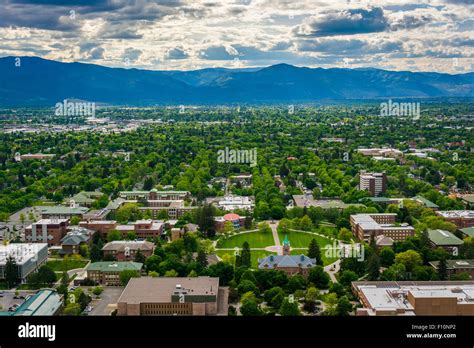 View Of University Of Montana From Mount Sentinel In Missoula Montana