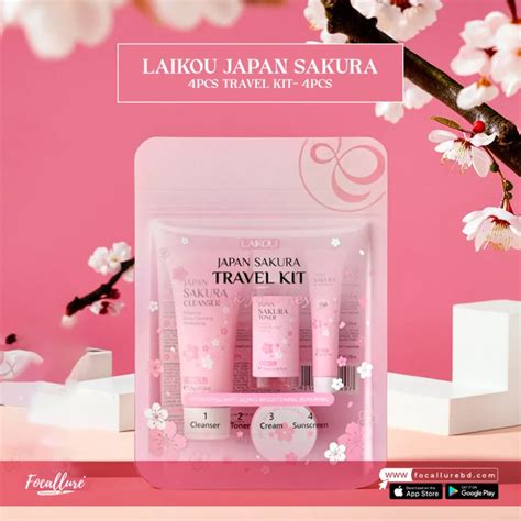 LAIKOU JAPAN SAKURA 4PCS TRAVEL KIT 4Pcs Focallure