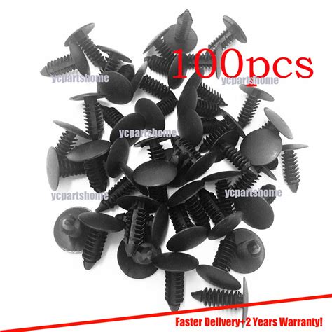 100X 8mm Bumper Clips Auto Car Hole Plastic Rivets Fastener Fender Push