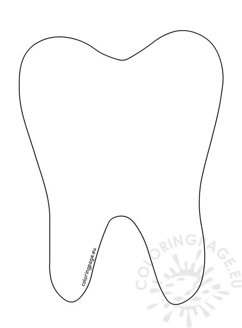 Printable Tooth Outline – Coloring Page