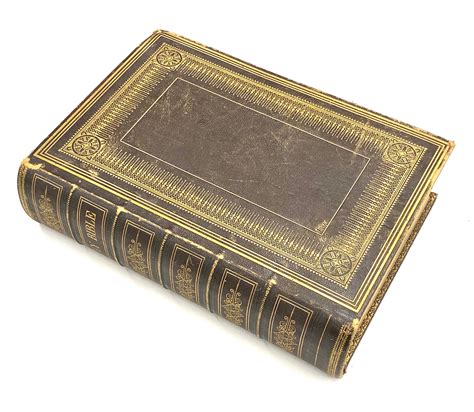 Huge 1859 Holy Bible Antique Leather With Gilt Tooled Binding Etsy