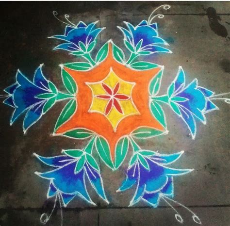 Flower Kolam With Dots Kolams Of India