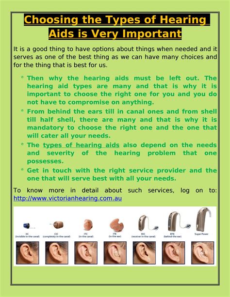 Choosing the types of hearing aids is very important by Victorian ...