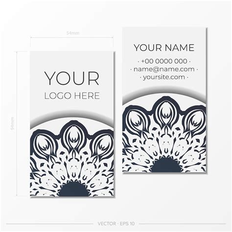 Premium Vector Template For Printing Design Of Business Cards White