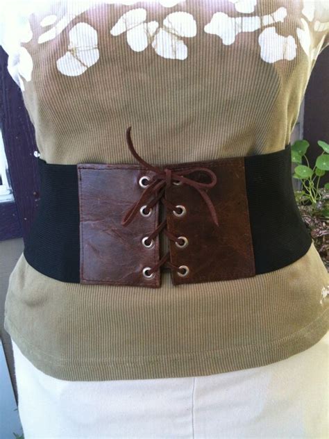 Items Similar To Custom Brown Leather Corset Waist Cincher Belt