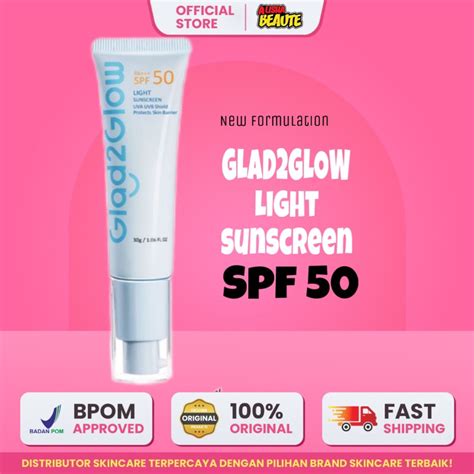 Jual Glad2glow Light Sunscreen Gel Spf 50 Pa Shopee Indonesia