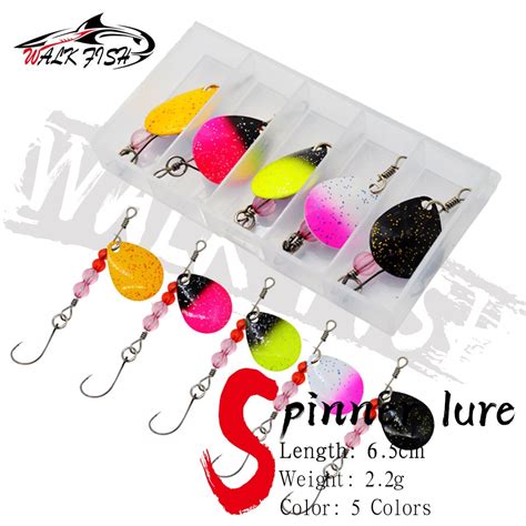 Walk Fish Pcs Box Fishing Spoon G Spinner Bait With Single Hooks