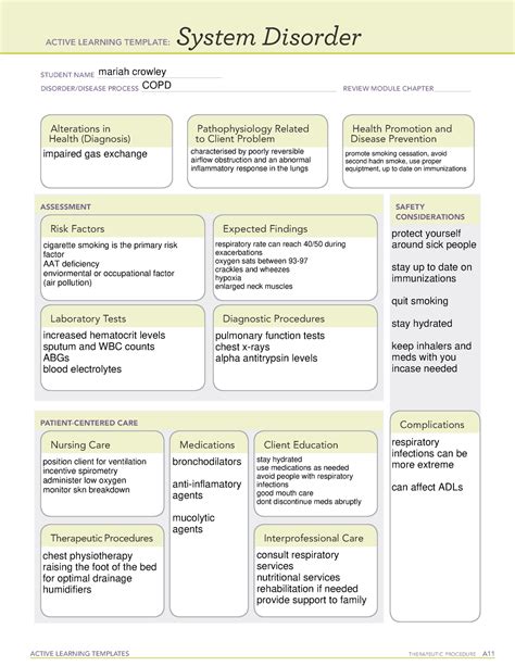 Ati System Disorder Template Asthma