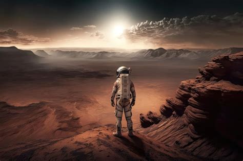 Premium Ai Image Astronaut Exploring Planet Mars In Space